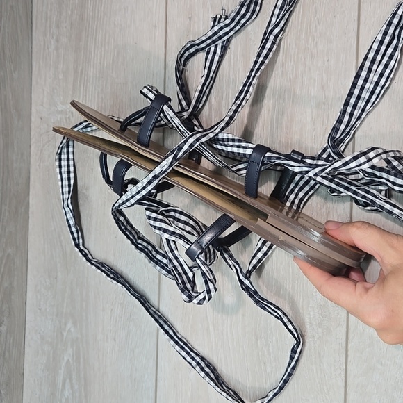 J.Crew Women J2352 Gladiator Lace Up low top Sandals Flats shoes sz 10 - Picture 8 of 12